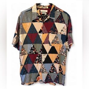 Urban Outfiters Patchwork Button-Up Shirt